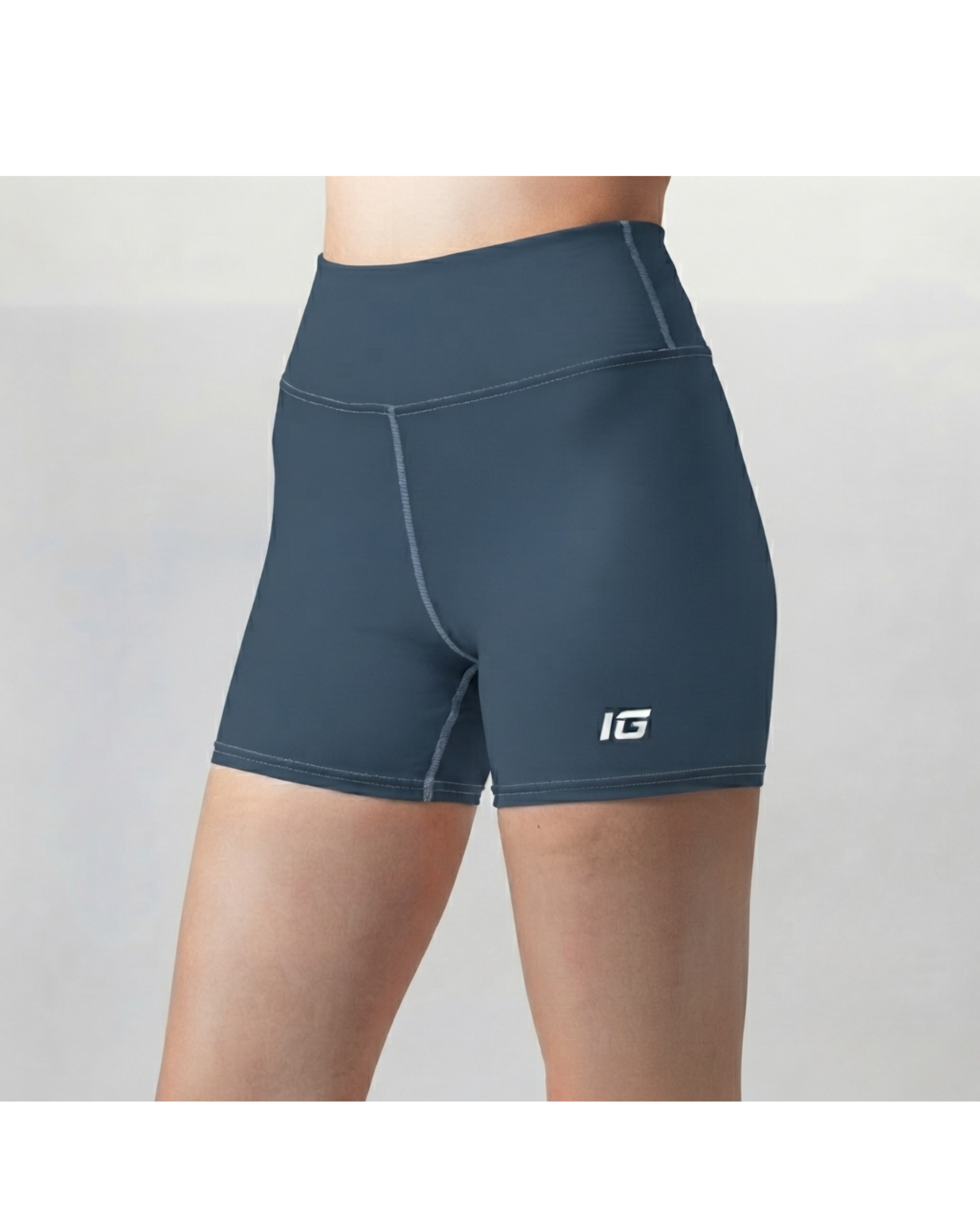 Aegis High-Waisted Yoga Shorts — Caspian Blue