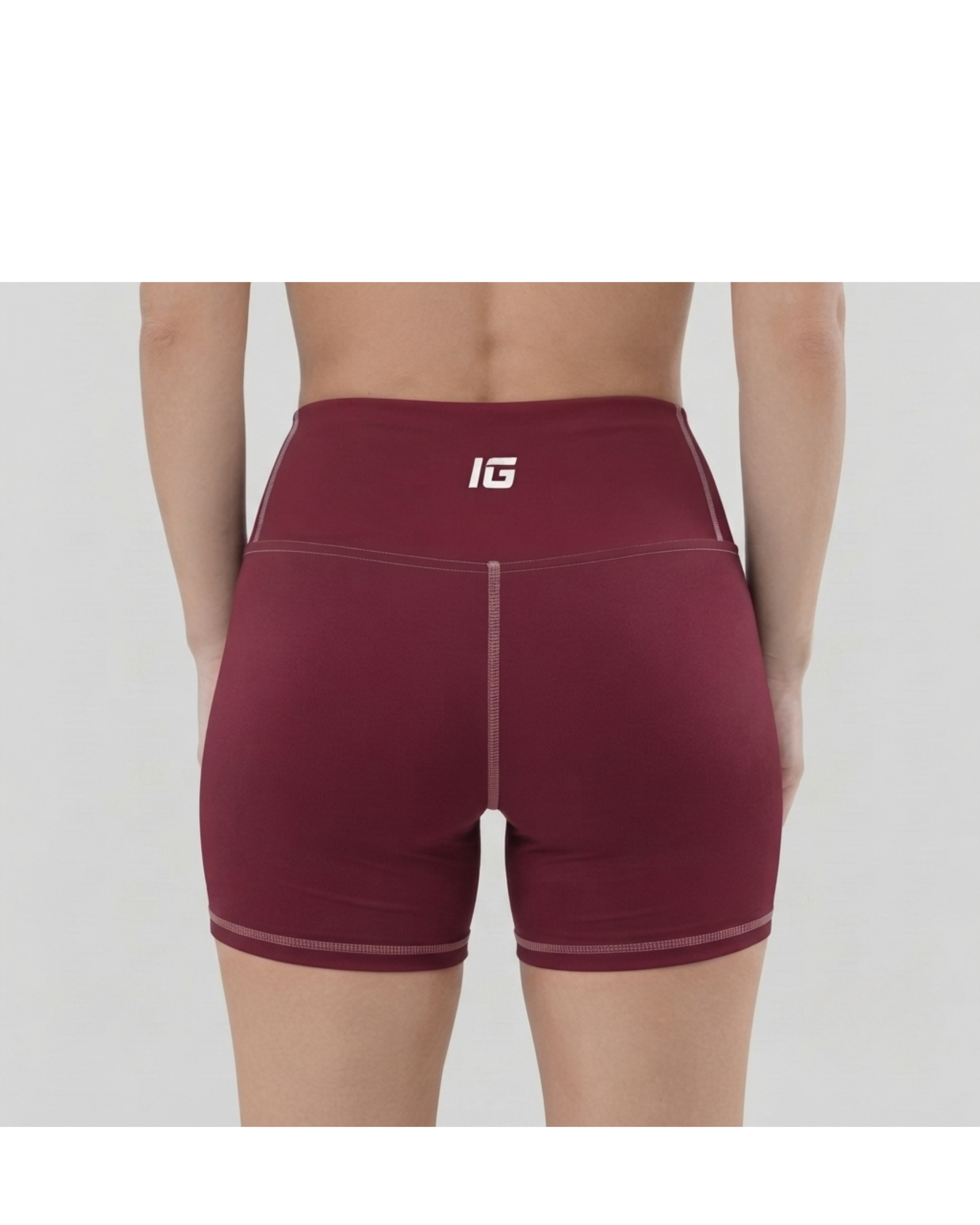 Aegis High-Waisted Yoga Shorts — Crimson
