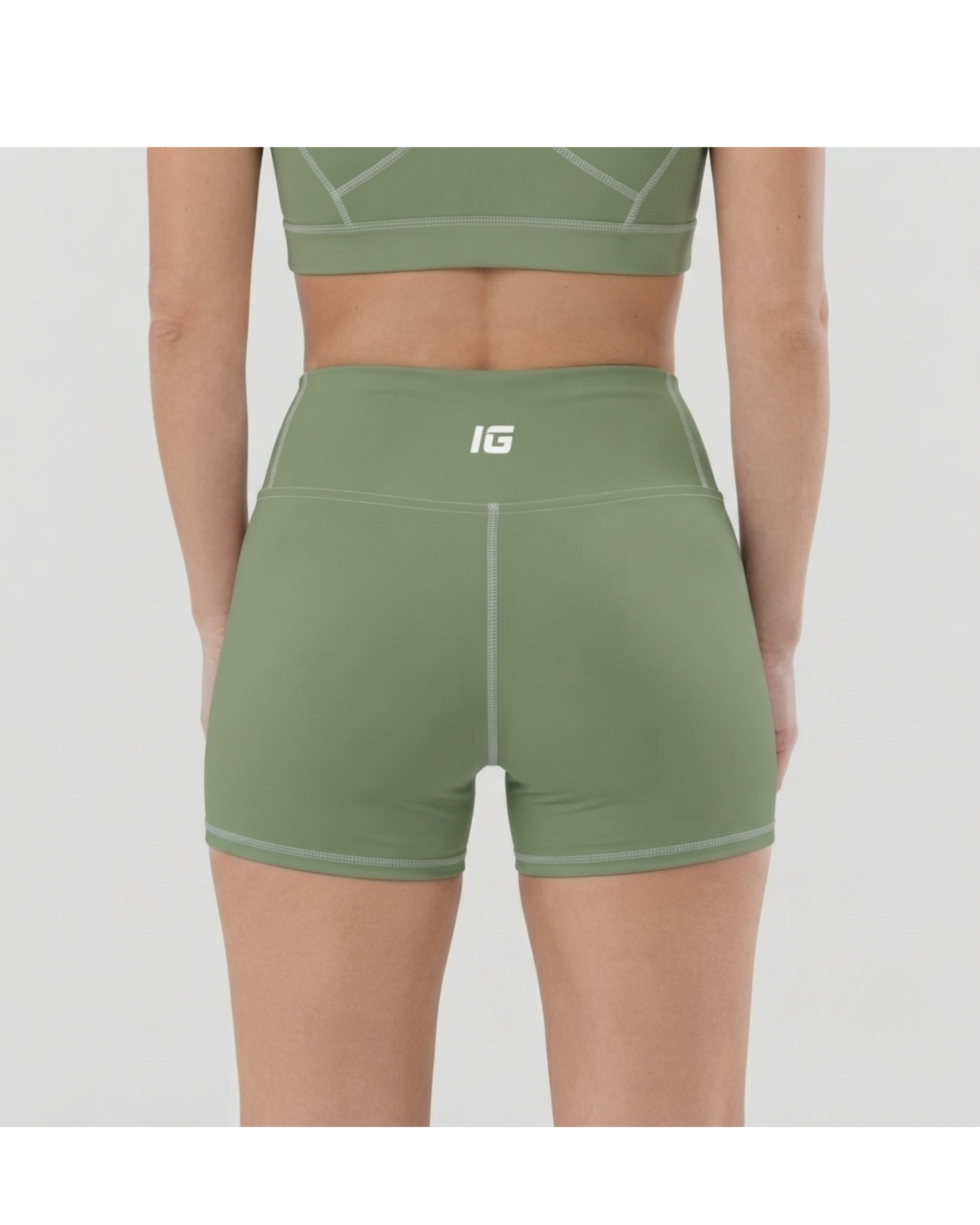 Aegis High-Waisted Yoga Shorts — Pistachio