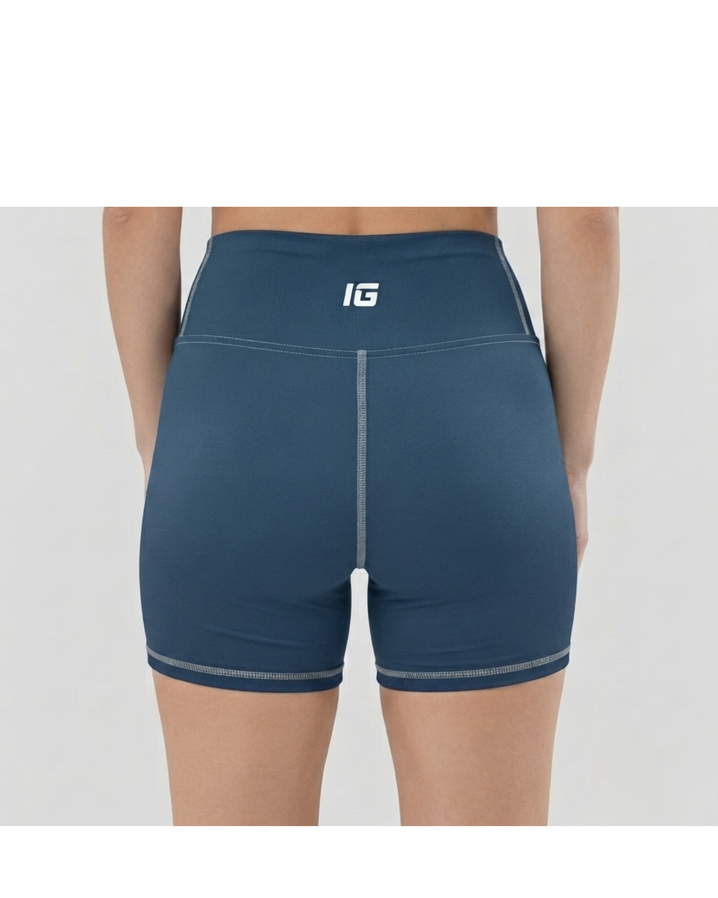 Aegis High-Waisted Yoga Shorts — Caspian Blue