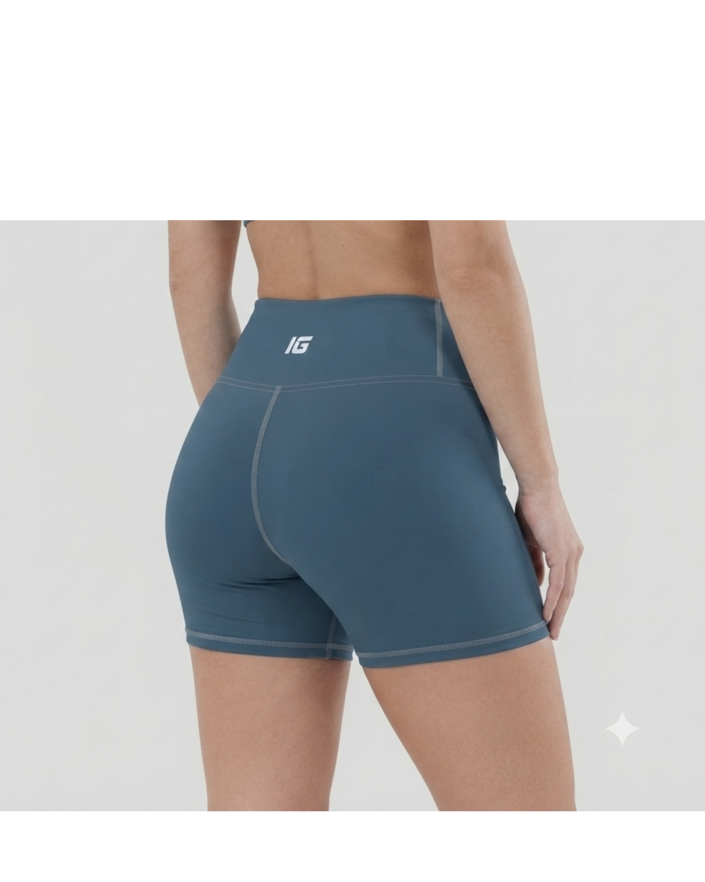 Aegis High-Waisted Yoga Shorts — Caspian Blue