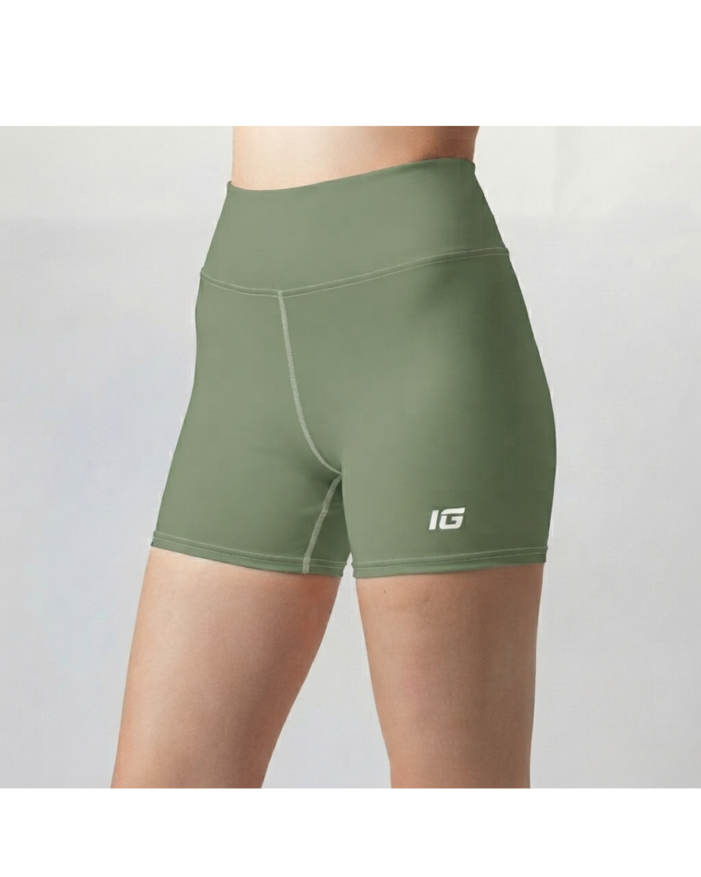 Aegis High-Waisted Yoga Shorts — Pistachio