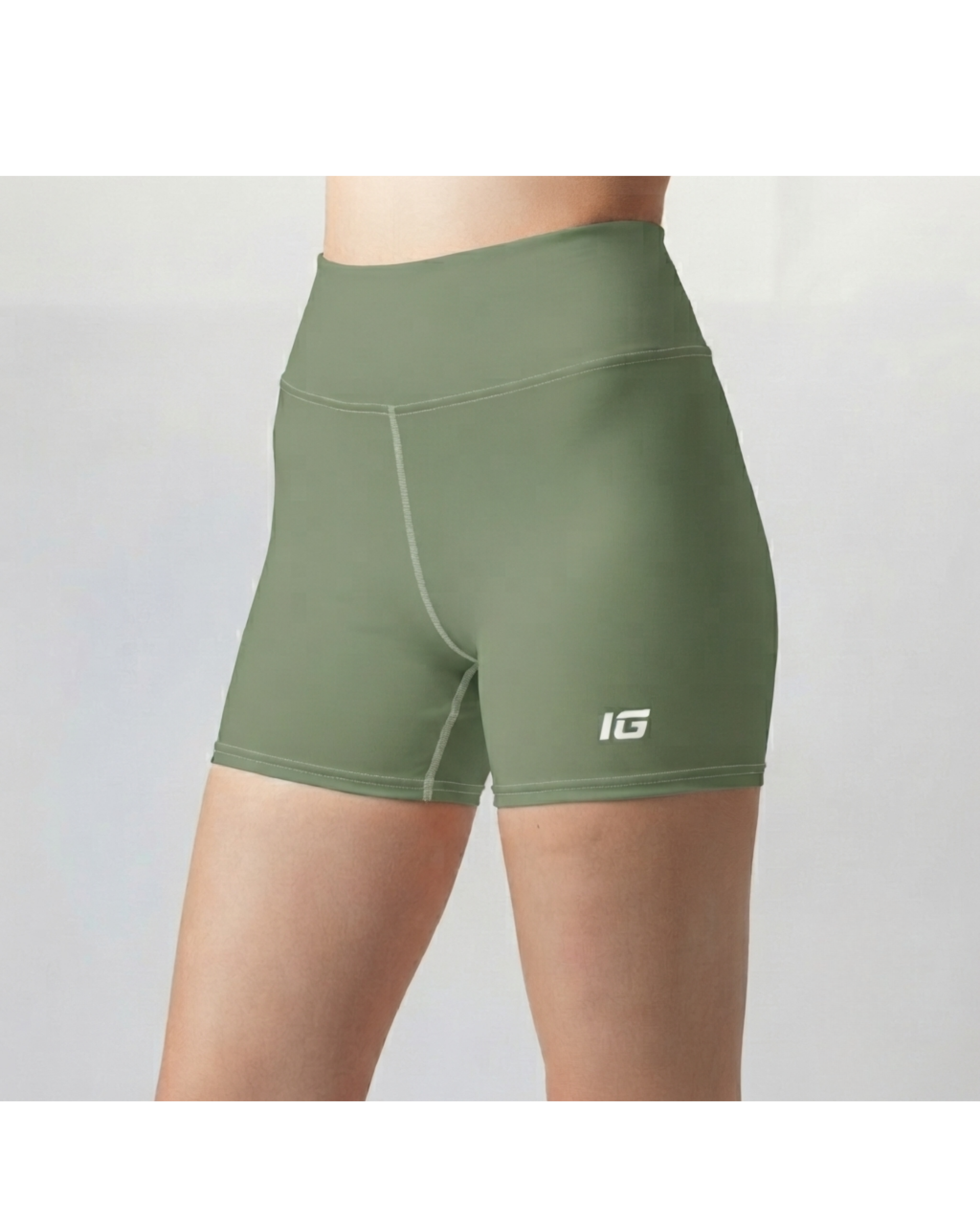 Aegis High-Waisted Yoga Shorts — Pistachio