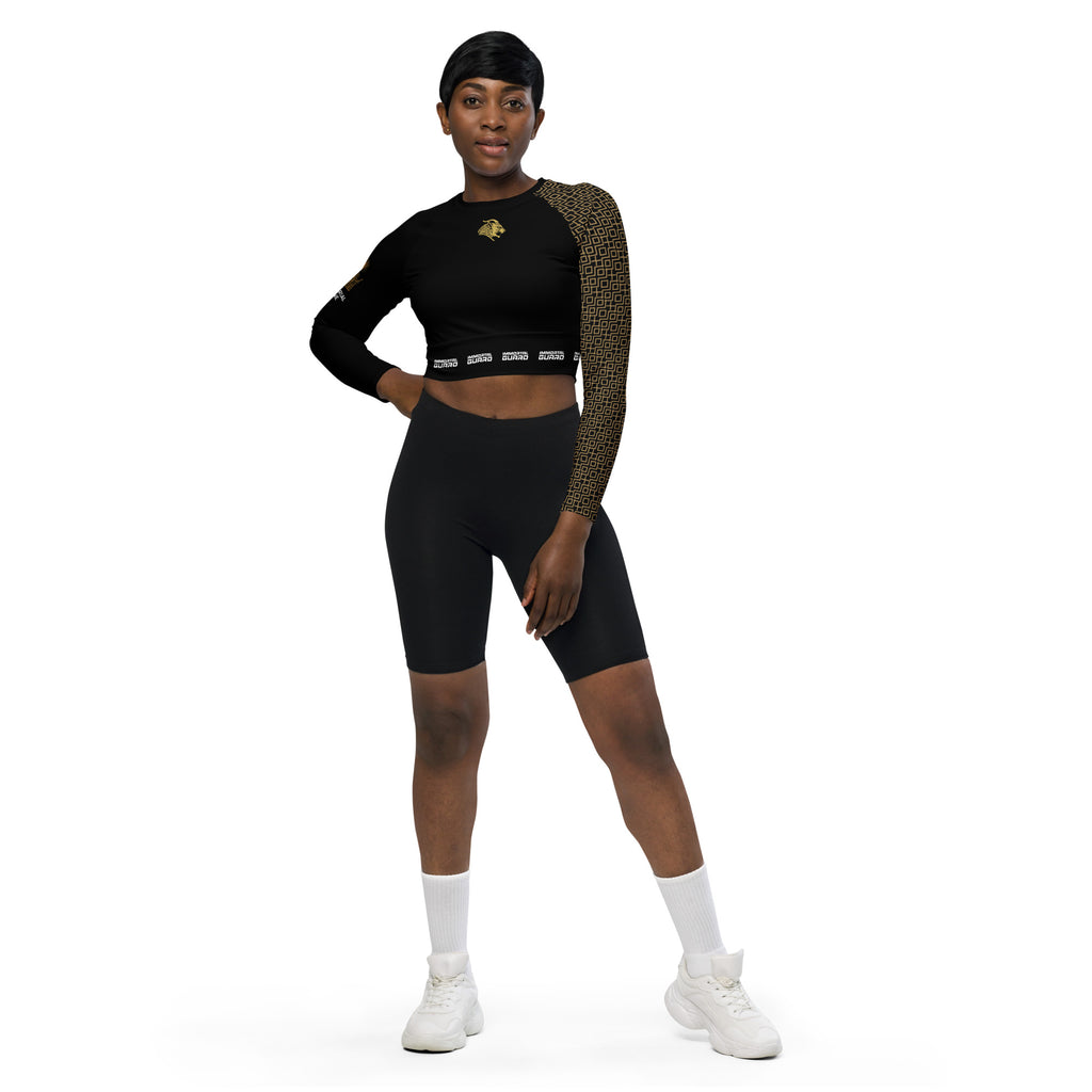 Imperial Line – “Armourborn” Long-Sleeve Crop Top Black