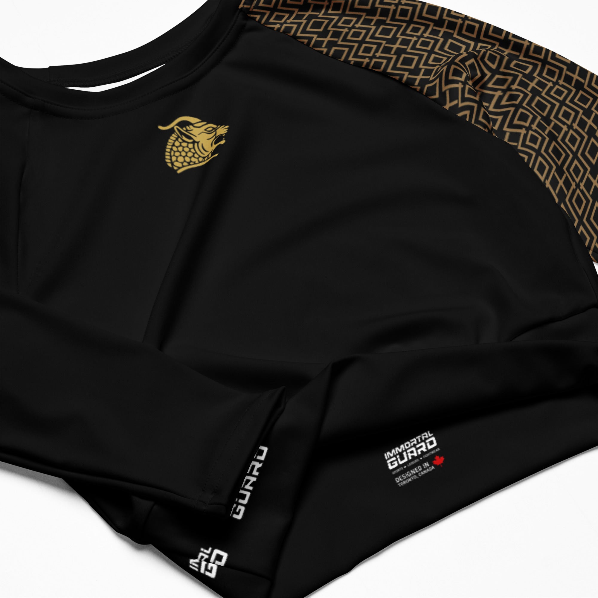 Imperial Line – “Armourborn” Long-Sleeve Crop Top Black