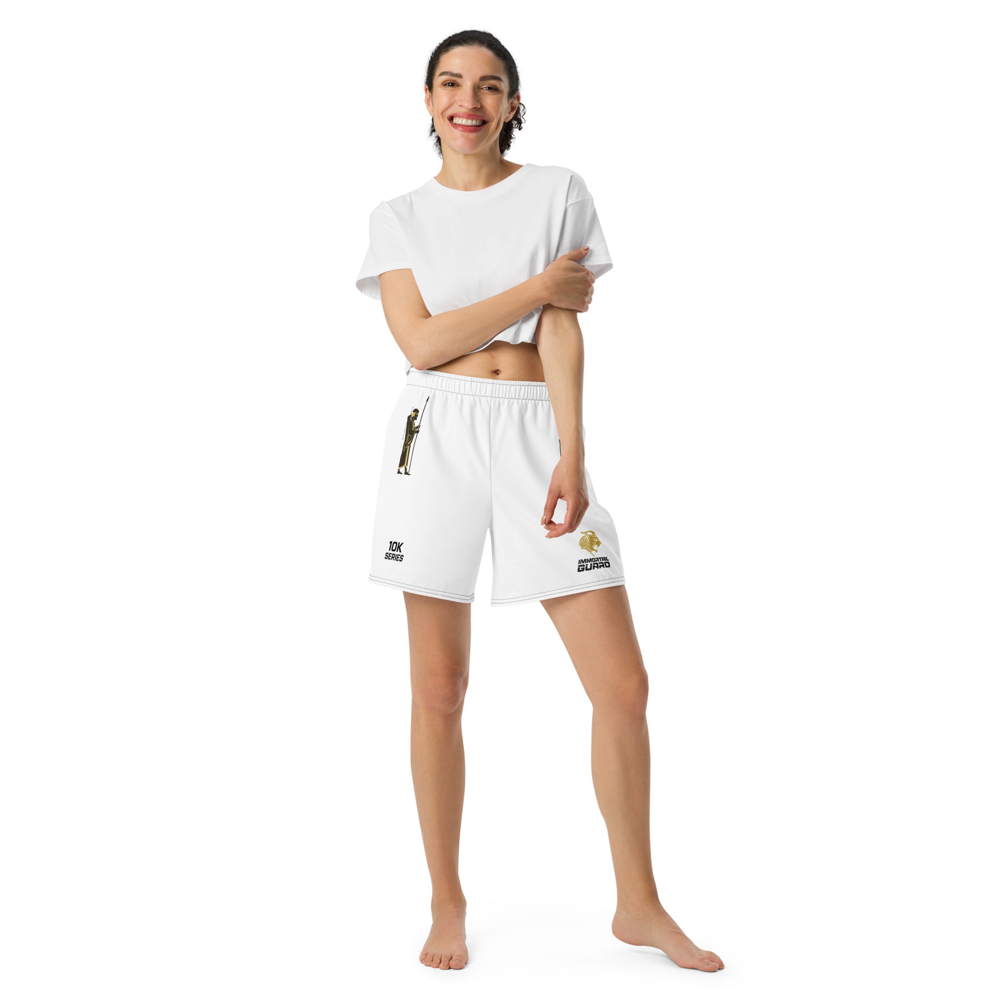 Immortal Guard – 10K Series Activewear Long Shorts White