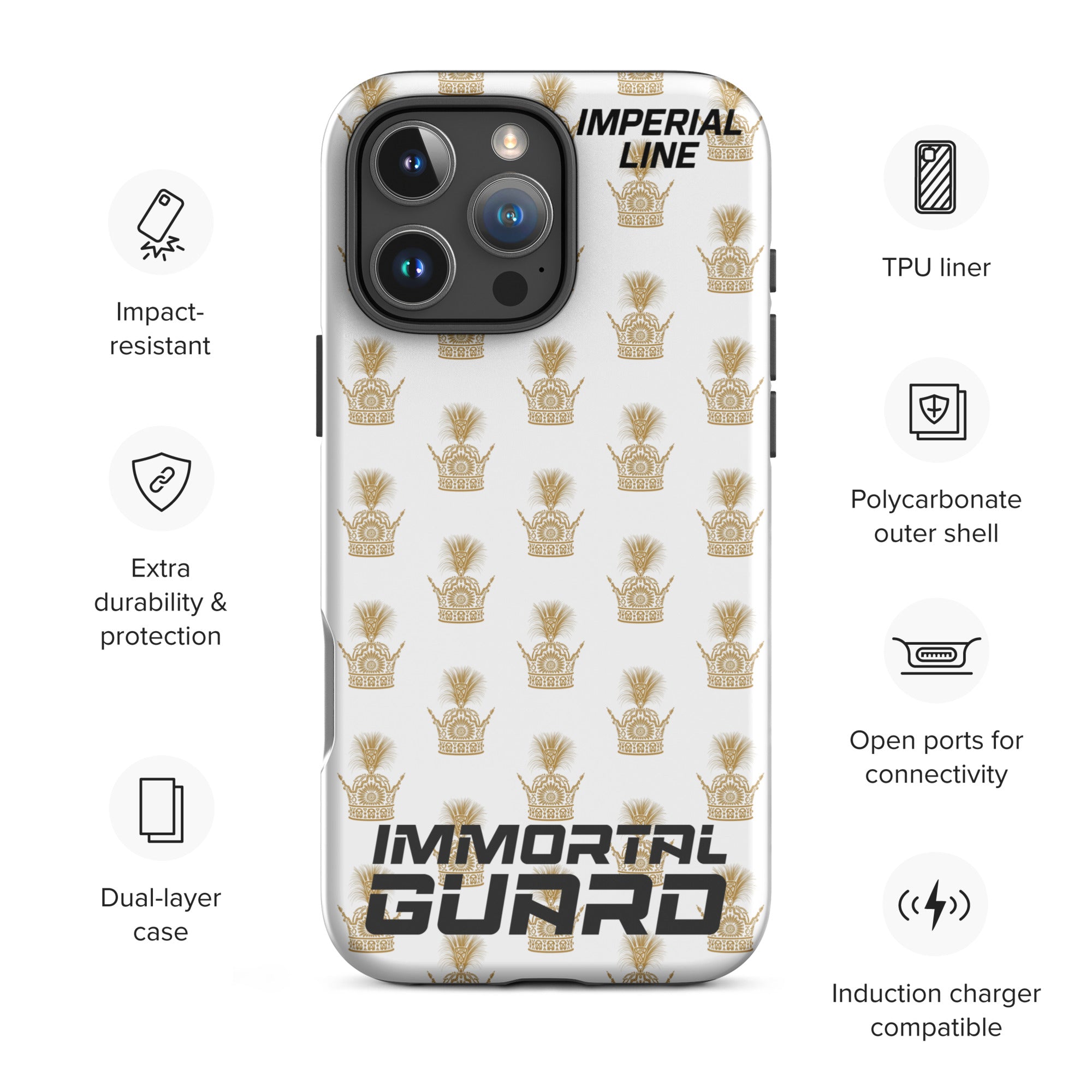 Immortal Guard – Imperial Line Tough Case (White Crown Pattern)